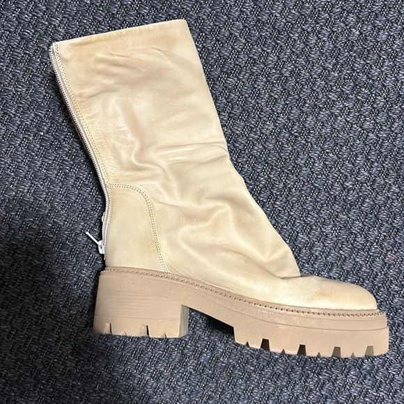 Free people, chunky leather ankle boots size 38 - Picture 2 of 5